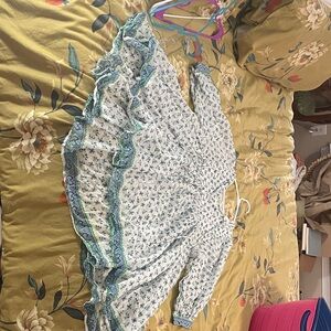 Daughters of India Kyra mini dress in White with blue and green